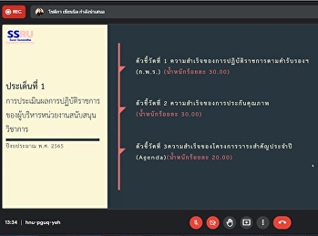 Meeting to clarify the assessment
criteria for academic support
executives, fiscal year 2022